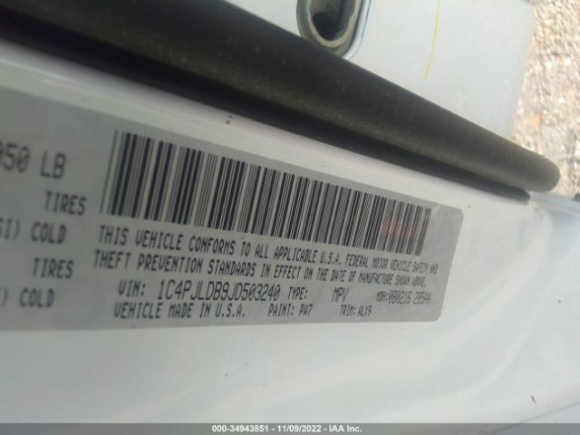1C4PJLDB9JD503240 Jeep Cherokee Limited