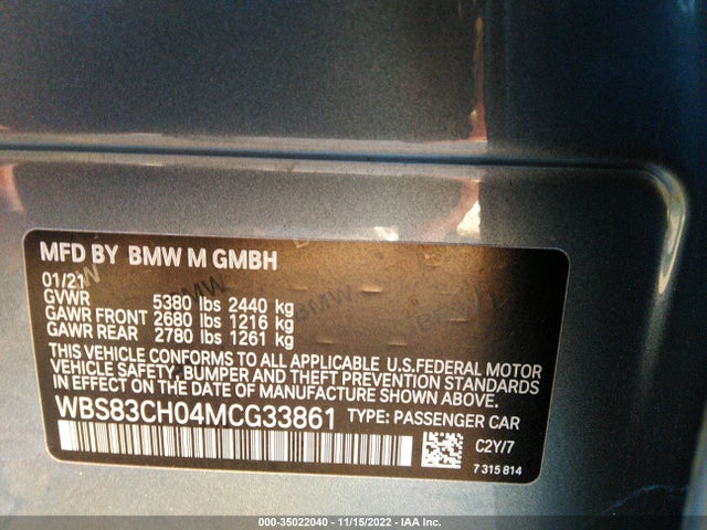 BMW M5 2021 аукцион фото