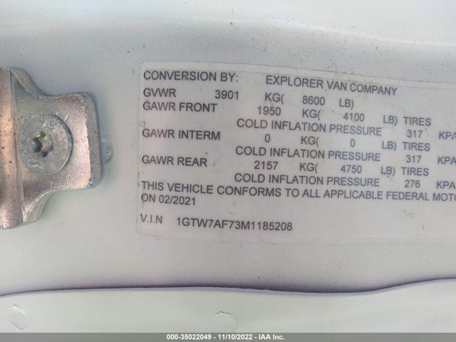 2021 GMC Savana 2500, VIN: 1GTW7AF73M1185208