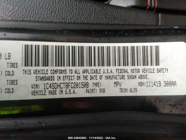 1C4SDHCT8FC201508 Dodge Durango R/t