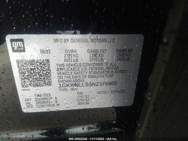 2022 GMC Acadia, VIN: 1GKKNLLS5NZ176493