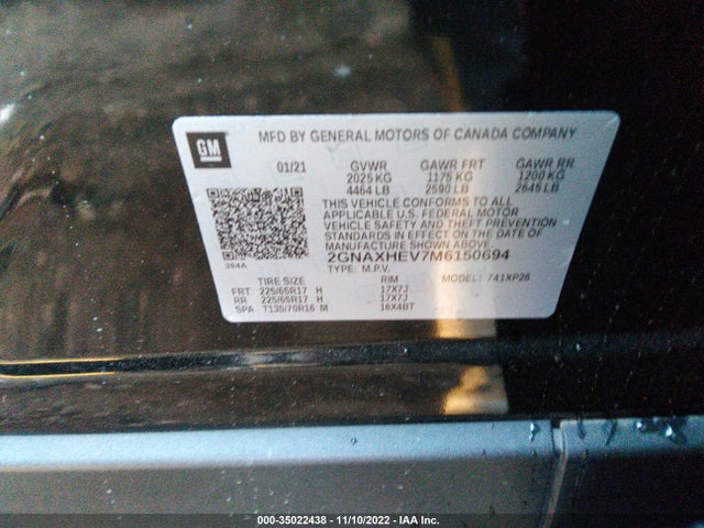 Chevrolet EQUINOX LS 2021 2GNAXHEV7M6150694 Image 9