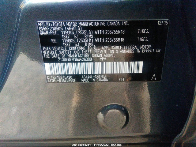 Toyota RAV4 2016 2T3DFREV1GW426309 Image 22