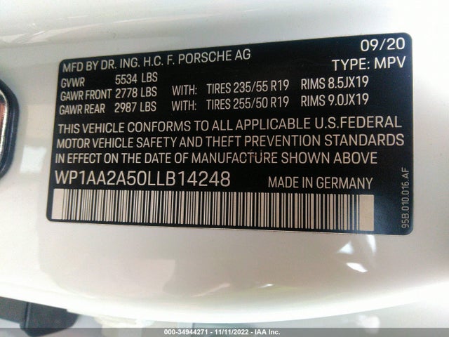 2020 Porsche Macan, VIN: WP1AA2A50LLB14248