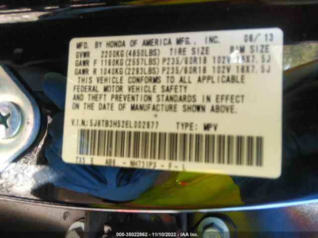 5J8TB3H52EL002977 Acura Rdx Tech Pkg