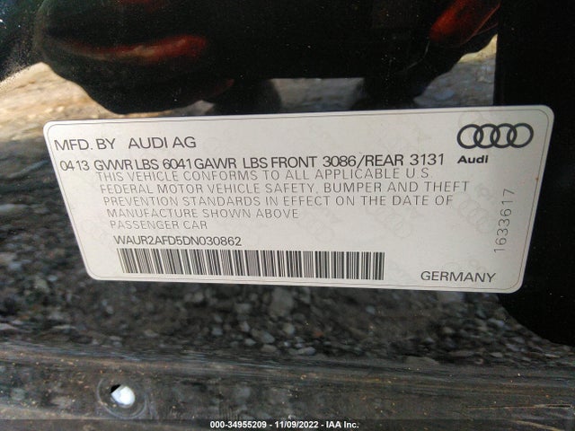 Audi A8 L 4.0l 2013 WAUR2AFD5DN030862 Image 9