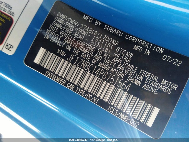 2023 Toyota GR 86, VIN: JF1ZNBC14P8751564