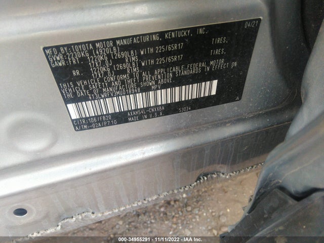 2021 Toyota RAV4, VIN: 4T3LWRFV3MU018948