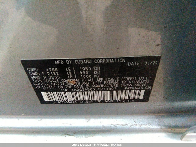 Subaru Impreza 2020 4S3GTAB65L3711807 Image 10