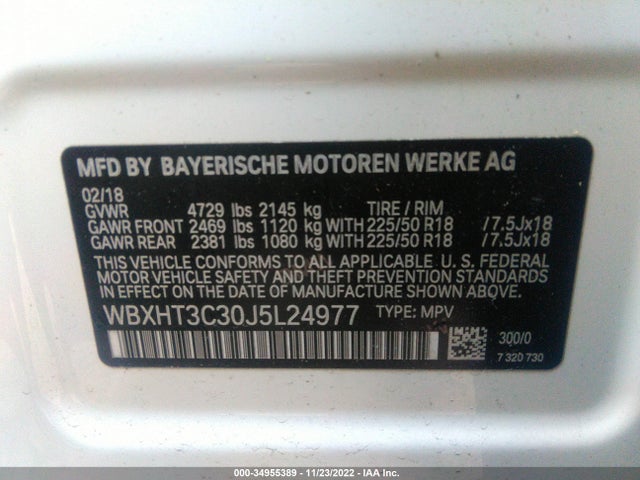 2018 BMW X1, VIN: WBXHT3C30J5L24977