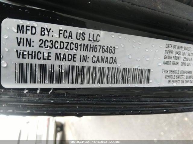 Dodge CHALLENGER 2021 2C3CDZC91MH676463 Image 9