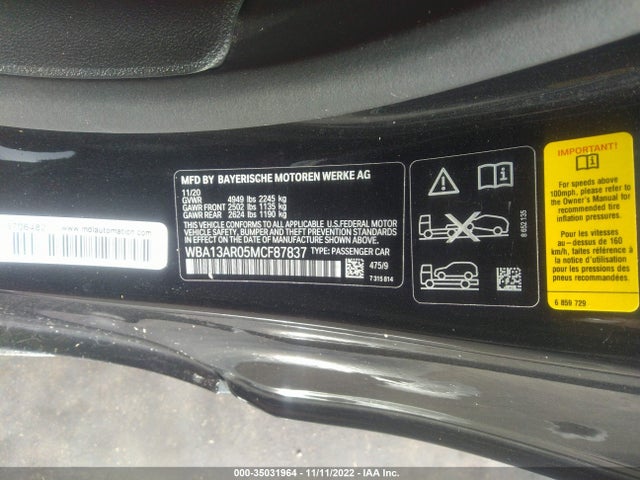 BMW 4 Series M440i Xdrive 2021 WBA13AR05MCF87837 Image 9