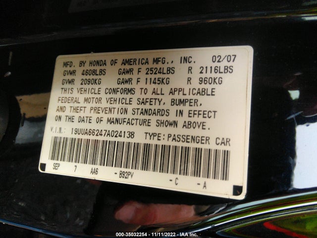 Acura TL 2007 19UUA66247A024138 Image 10