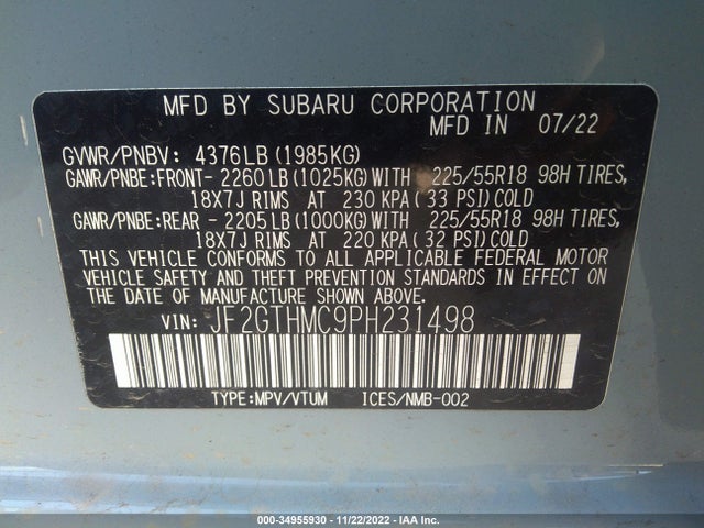 2023 Subaru Crosstrek, VIN: JF2GTHMC9PH231498