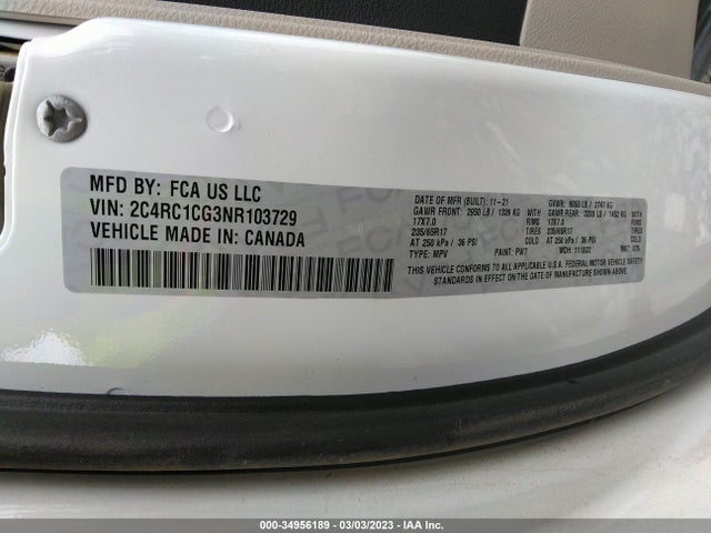2022 Chrysler Voyager, VIN: 2C4RC1CG3NR103729