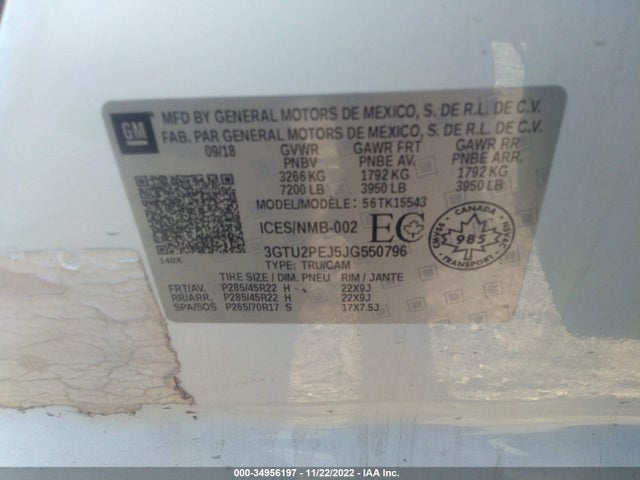 GMC Sierra 1500 Denali 2018 3GTU2PEJ5JG550796 Image 9
