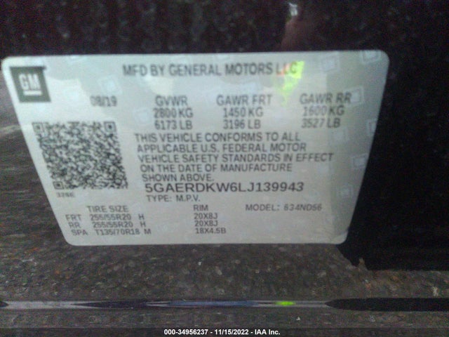 2020 Buick Enclave, VIN: 5GAERDKW6LJ139943