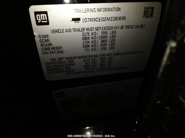 2021 GMC Sierra 1500, VIN: 1GTR9CED2MZ380695