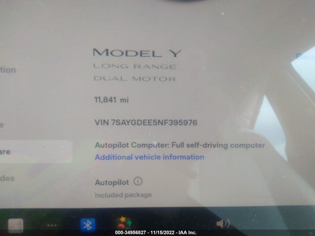 Tesla Model Y Long Range 2022 7SAYGDEE5NF395976 Image 8