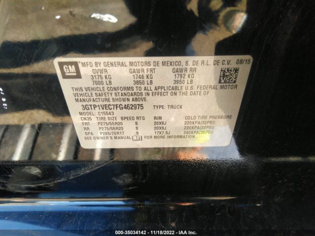 3GTP1VEC7FG462975 GMC SIERRA 1500