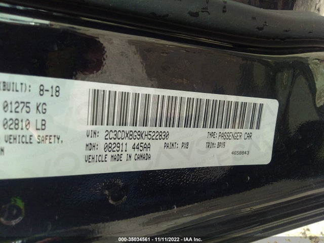Dodge Charger Sxt 2019 2C3CDXBG9KH522830 Image 9