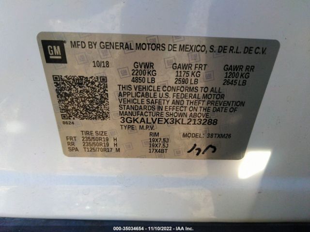 3GKALVEX3KL213288 GMC Terrain Slt