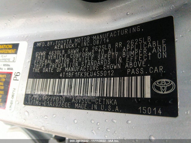 Toyota CAMRY LE 2014 4T1BF1FK9EU455012 Image 9