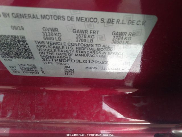 3GTP8DED3LG129523 GMC Sierra 1500 Slt