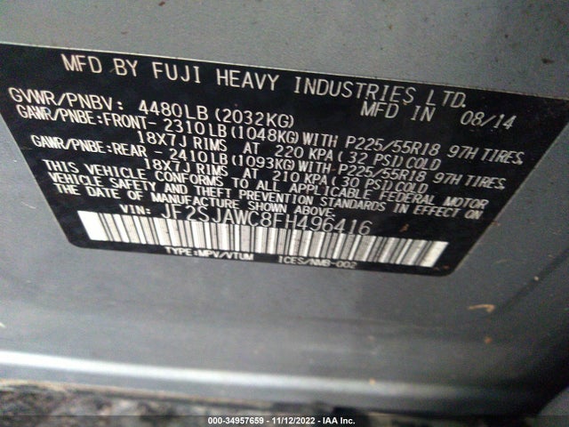 Subaru Forester 2015 JF2SJAWC8FH496416 Image 9