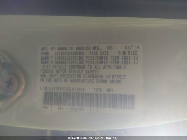 Acura RDX 2014 5J8TB3H39EL014669 Image 9