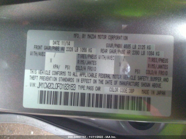 2015 Mazda 5, VIN: JM1CW2CL0F0183163