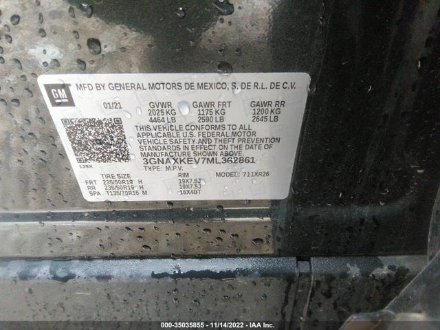Chevrolet EQUINOX LT 2021 3GNAXKEV7ML362861 Image 9