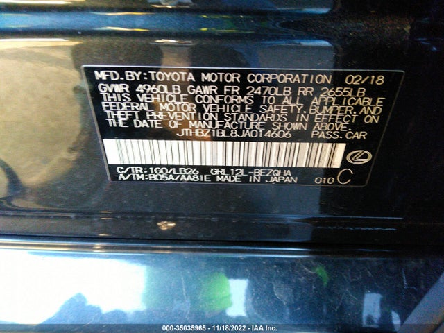 2018 Lexus GS, VIN: JTHBZ1BL8JA014606