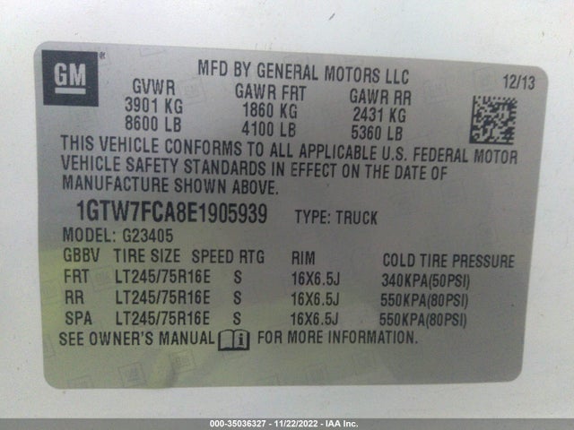 2014 GMC Savana, VIN: 1GTW7FCA8E1905939