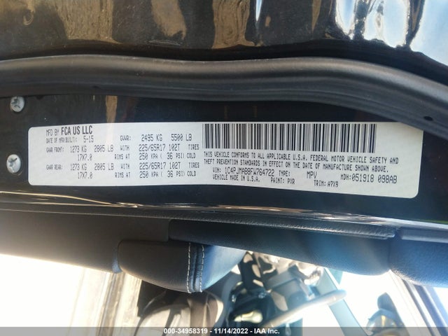 2015 JEEP CHEROKEE SPORT VIN: 1C4PJMAB8FW764722