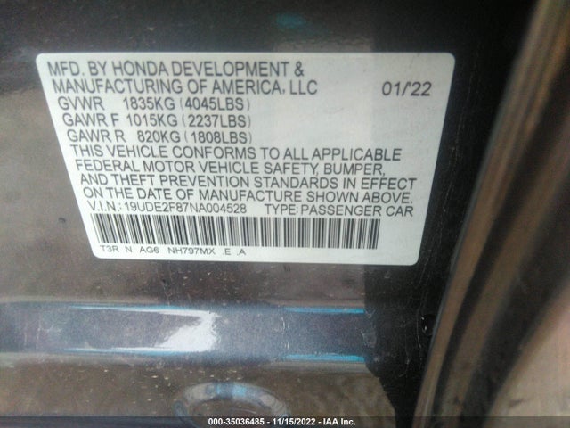 2022 Acura ILX, VIN: 19UDE2F87NA004528