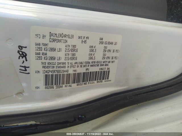 Dodge Caravan Sxt 2006 1D4GP45R76B528448 Image 10