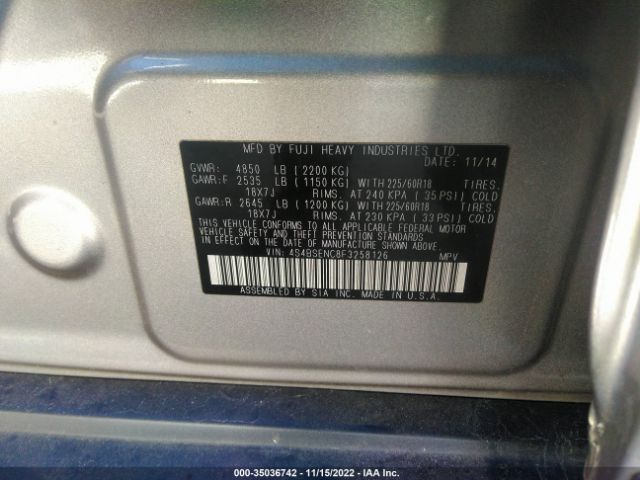 4S4BSENC8F3258126 Subaru Outback 3.6r Limited