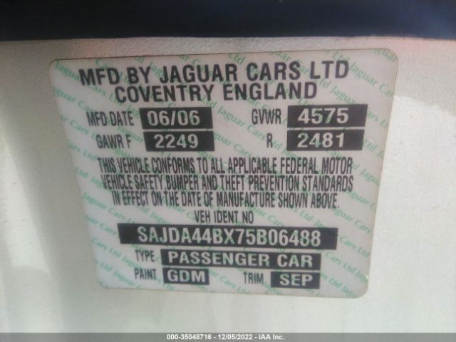 SAJDA44BX75B06488 Jaguar XK