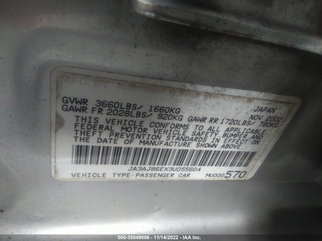 JA3AJ86EX3U055604 Mitsubishi Lancer Oz-rally