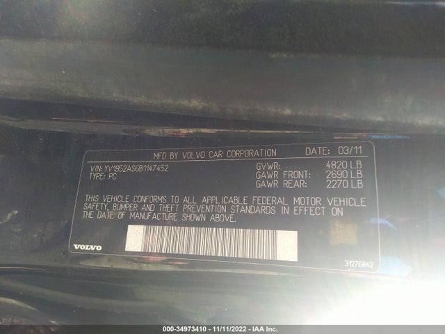 Volvo S80 3.2l 2011 YV1952AS6B1147452 Image 10