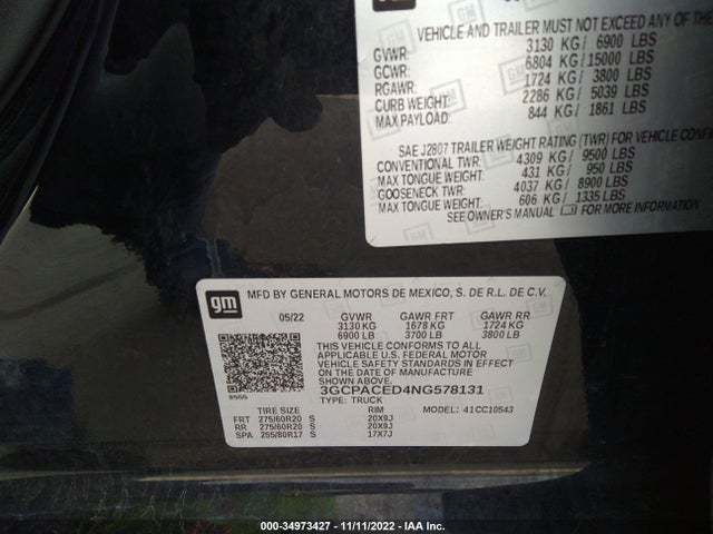Chevrolet Silverado 1500 Lt 2022 3GCPACED4NG578131 Image 9