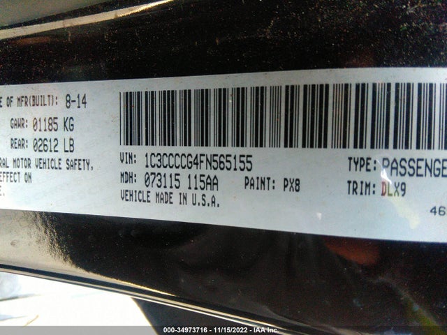 Chrysler 200 C 2015 1C3CCCCG4FN565155 Image 9