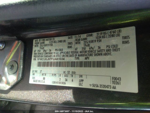 1FMCU0J97FUA61034 Ford Escape Titanium