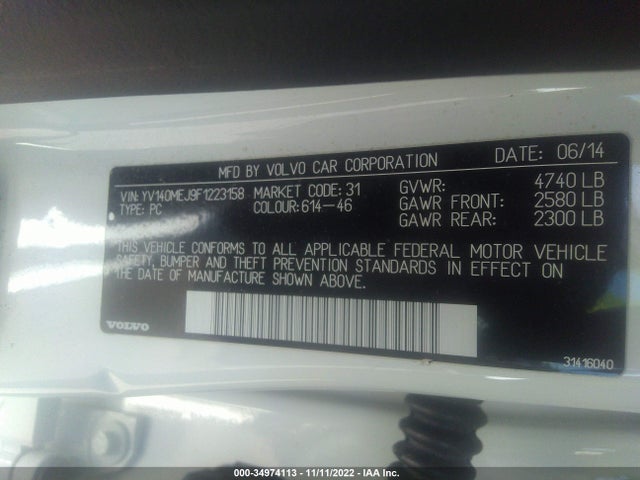 2015 Volvo V60, VIN: YV140MEJ9F1223158