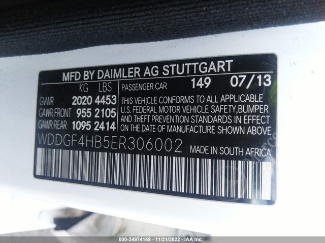 WDDGF4HB5ER306002 Mercedes-Benz C-class C 250