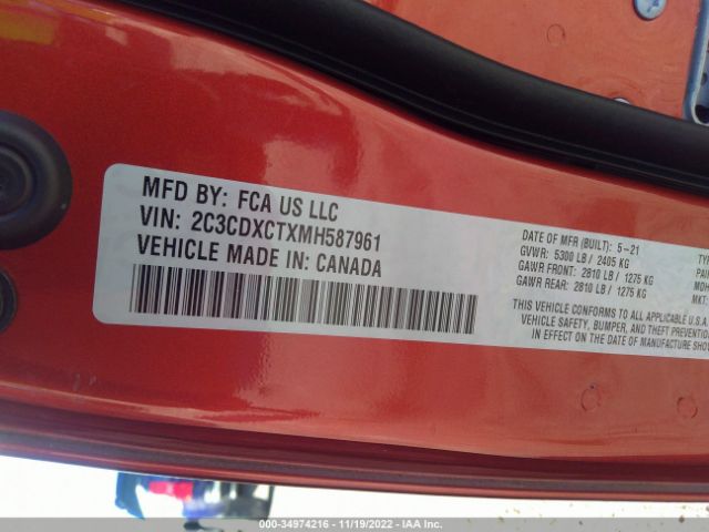 2C3CDXCTXMH587961 Dodge CHARGER R/T
