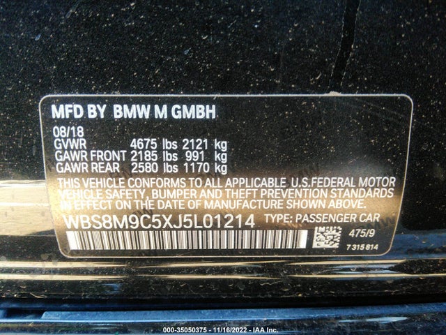 BMW M3 2018 WBS8M9C5XJ5L01214 Image 10