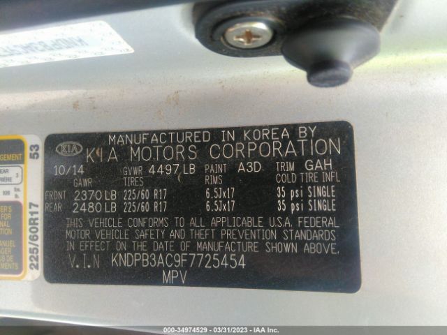 KNDPB3AC9F7725454 KIA Sportage Lx