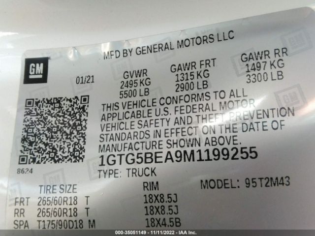 1GTG5BEA9M1199255 GMC Canyon 2wd Elevation Standard